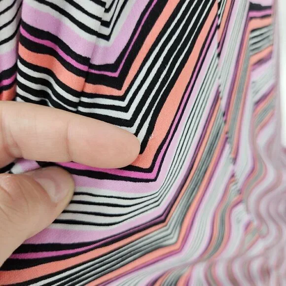 Trina Turk Milian 2 Chevron Maxi Dress Purple Women's XS Preppy Beach Summer - Picture 14 of 14